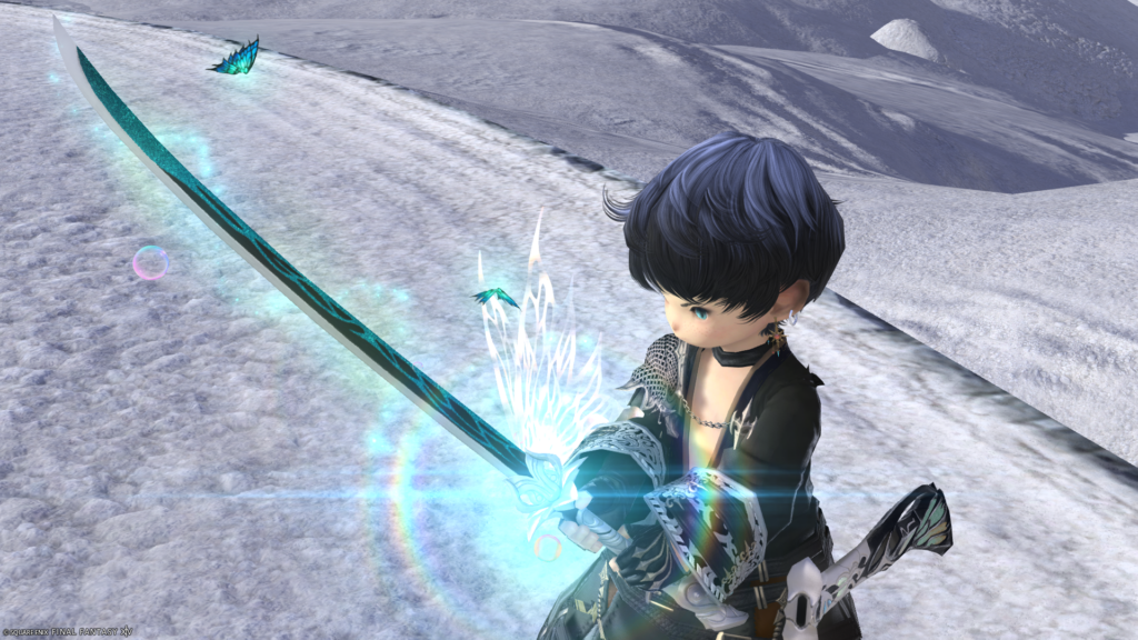 FF14　ミラプリ　光る武器　蛮神ティターニア武器　侍　刀　妖精刀【改】　見た目　発光エフェクト