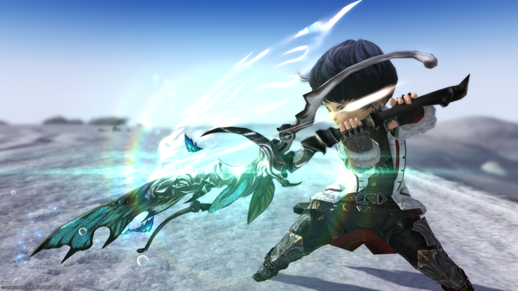 FF14　ミラプリ　光る武器　蛮神ティターニア武器　暗黒騎士　両手剣　フェアリーキングデバイダー　見た目　発光エフェクト