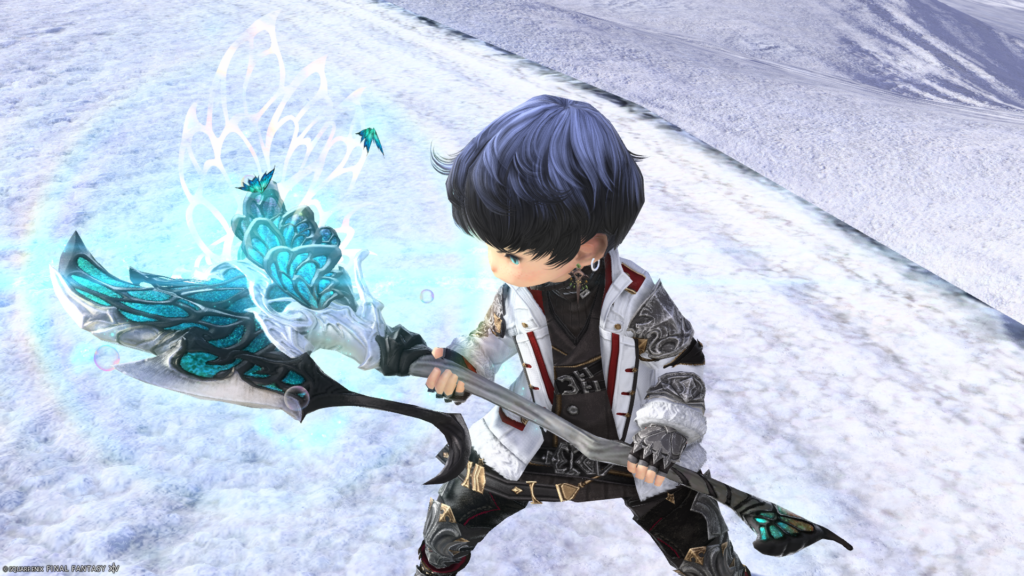 FF14　ミラプリ　光る武器　蛮神ティターニア武器　戦士　斧　フェアリーキングアクス　見た目　発光エフェクト
