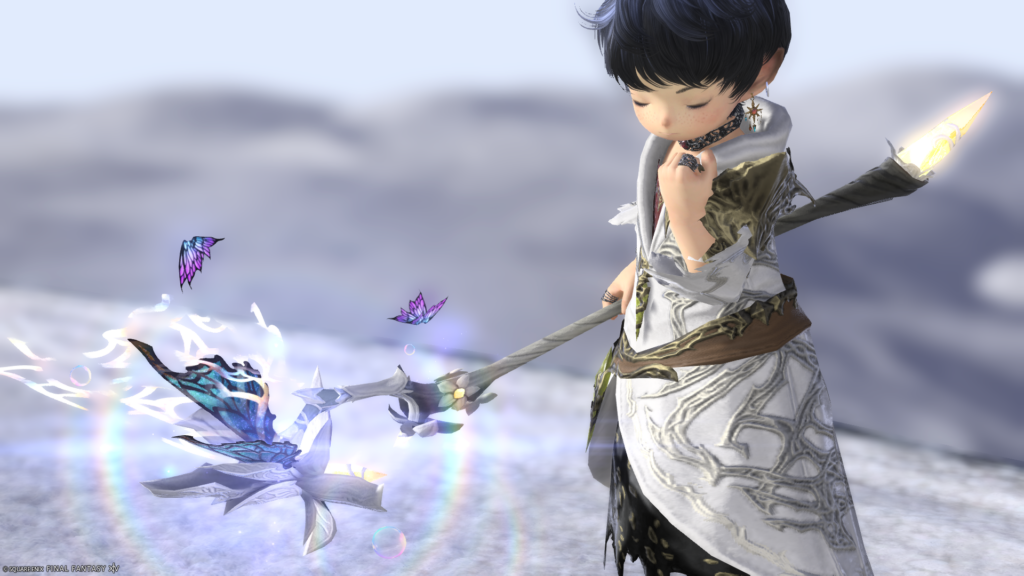 FF14　ミラプリ　光る武器　蛮神ティターニア武器　白魔導士　杖　フェアリーキングケーン　見た目　発光エフェクト