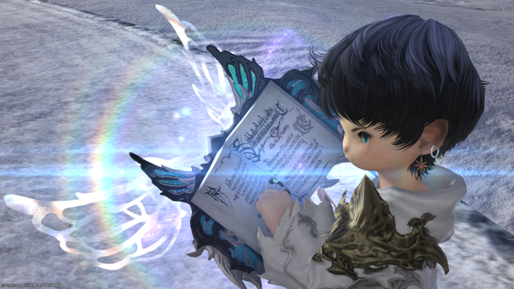 FF14　ミラプリ　光る武器　蛮神ティターニア武器　学者＋召喚士　フェアリーキングコーデックス＋フェアリーキンググリモア　見た目　発光エフェクト