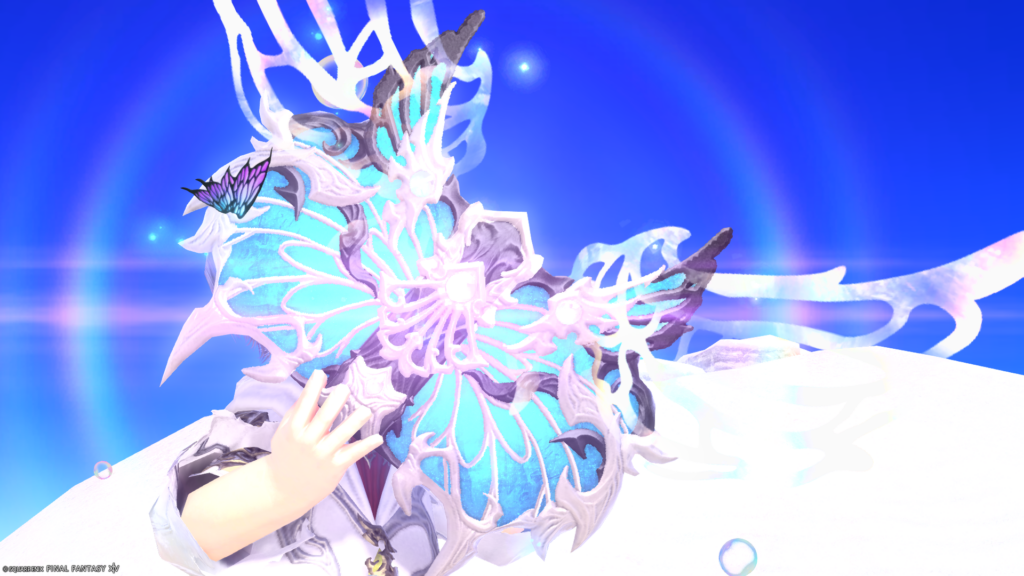 FF14　ミラプリ　光る武器　蛮神ティターニア武器　学者＋召喚士　フェアリーキングコーデックス＋フェアリーキンググリモア　見た目　発光エフェクト