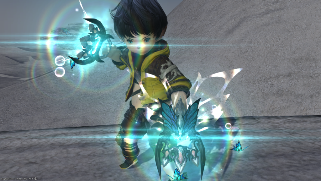 FF14　ミラプリ　光る武器　蛮神ティターニア武器　モンク　格闘武器　フェアリーキングクロー　見た目　発光エフェクト