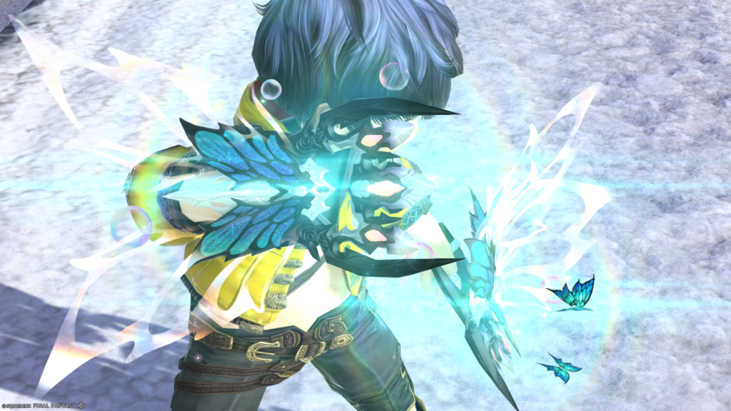 FF14　ミラプリ　光る武器　蛮神ティターニア武器　モンク　格闘武器　フェアリーキングクロー　見た目　発光エフェクト