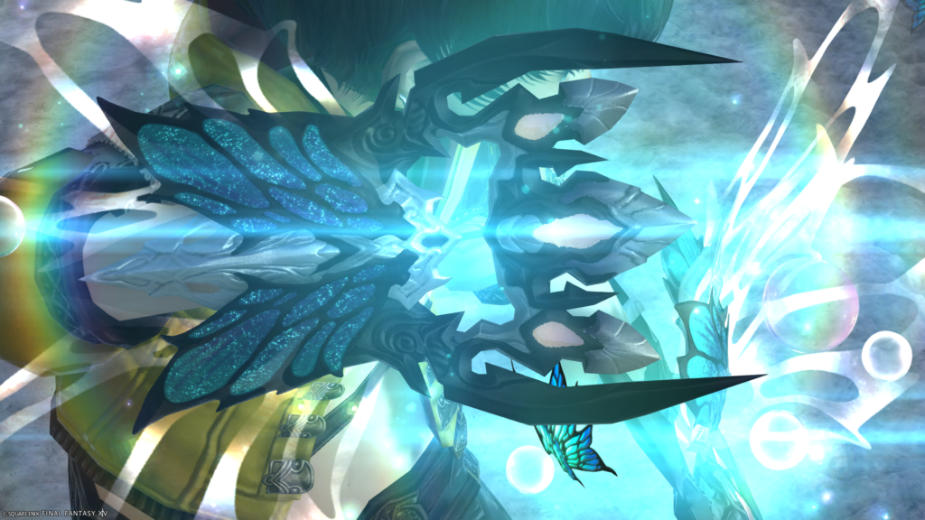 FF14　ミラプリ　光る武器　蛮神ティターニア武器　モンク　格闘武器　フェアリーキングクロー　見た目　発光エフェクト