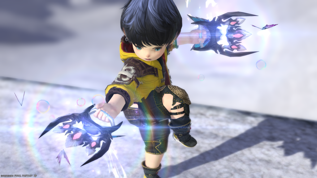 FF14　ミラプリ　光る武器　蛮神ティターニア武器　モンク　格闘武器　フェアリーキングクロー　見た目　発光エフェクト