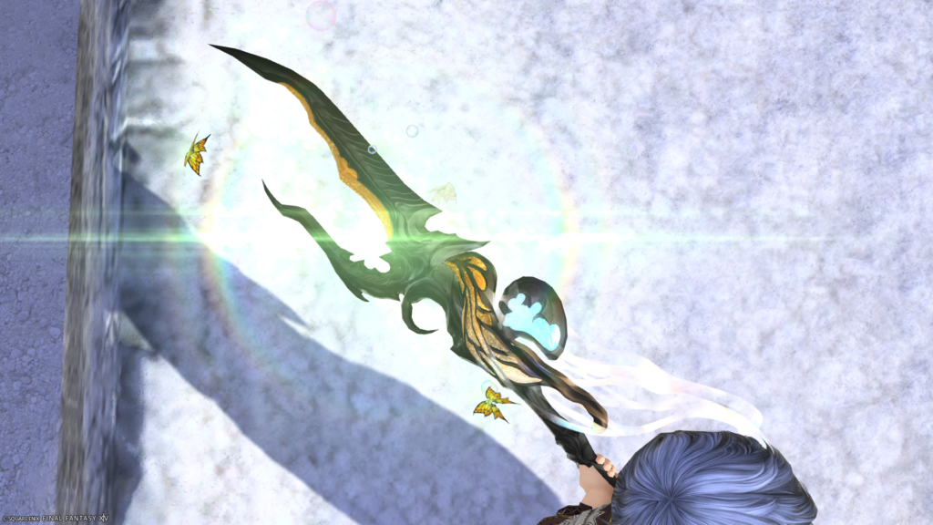 FF14　ミラプリ　光る武器　蛮神ティターニア武器　竜騎士　槍　フェアリーキングスピア　見た目　発光エフェクト