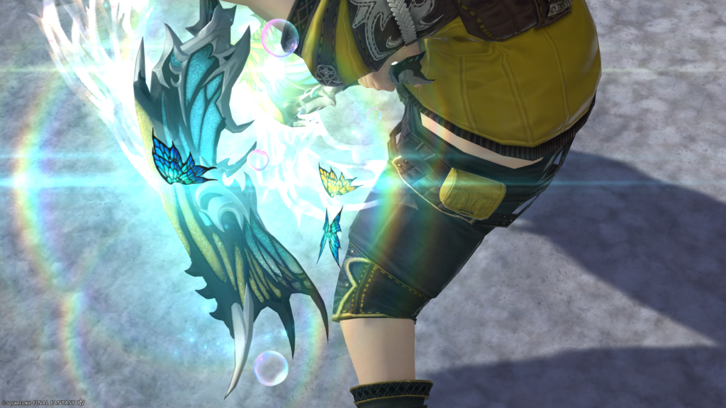 FF14 ミラプリ 光る武器 蛮神ティターニア武器 忍者 ナイフ フェアリーキングクリーバー 見た目 発光エフェクト