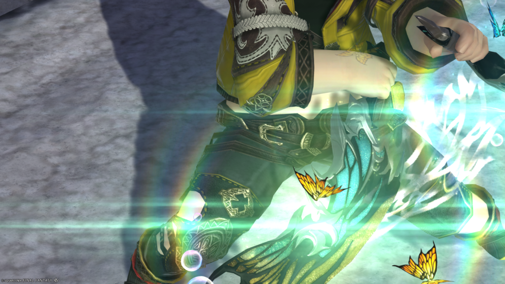 FF14 ミラプリ 光る武器 蛮神ティターニア武器 忍者 ナイフ フェアリーキングクリーバー 見た目 発光エフェクト