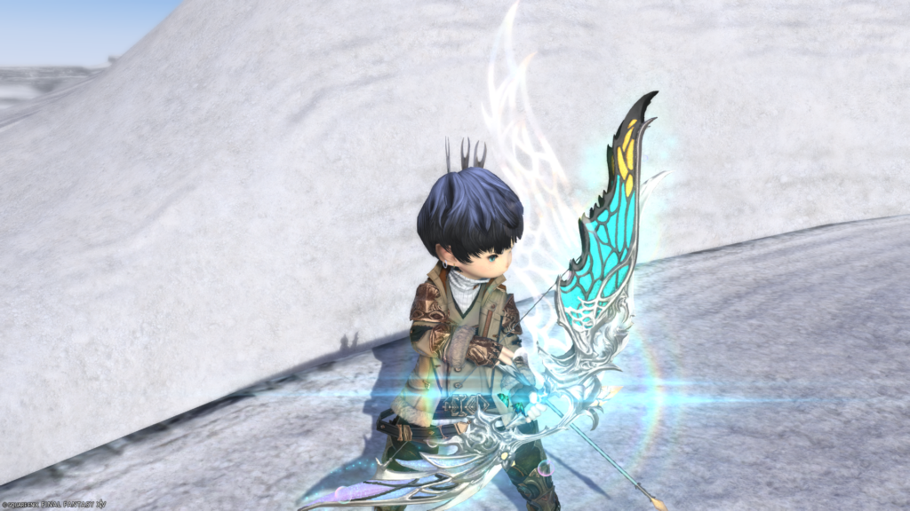 FF14　ミラプリ　光る武器　蛮神ティターニア武器　吟遊詩人　弓　フェアリーキングロングボウ　見た目　発光エフェクト