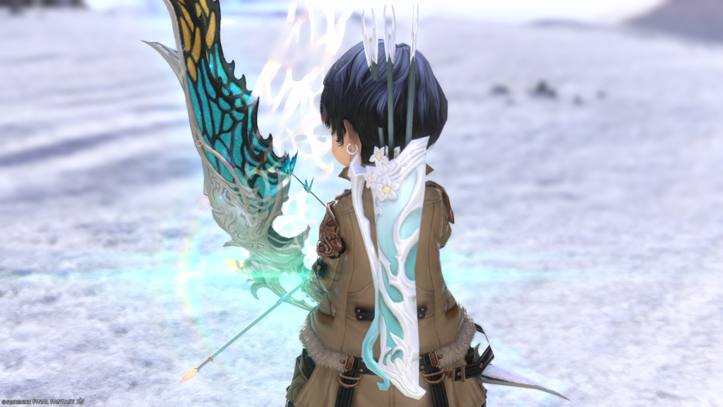 FF14　ミラプリ　光る武器　蛮神ティターニア武器　吟遊詩人　弓　フェアリーキングロングボウ　見た目　発光エフェクト