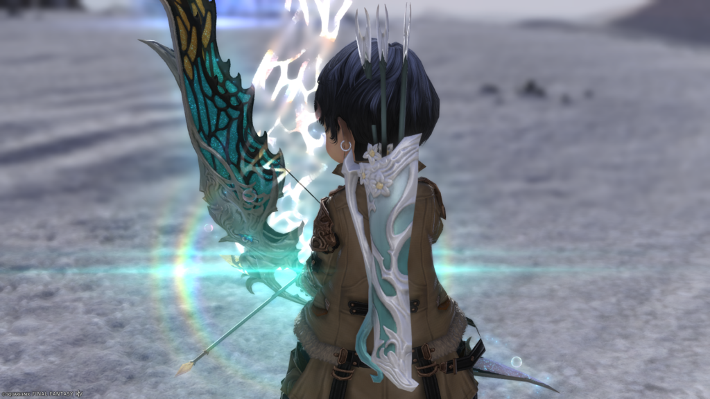 FF14　ミラプリ　光る武器　蛮神ティターニア武器　吟遊詩人　弓　フェアリーキングロングボウ　見た目　発光エフェクト