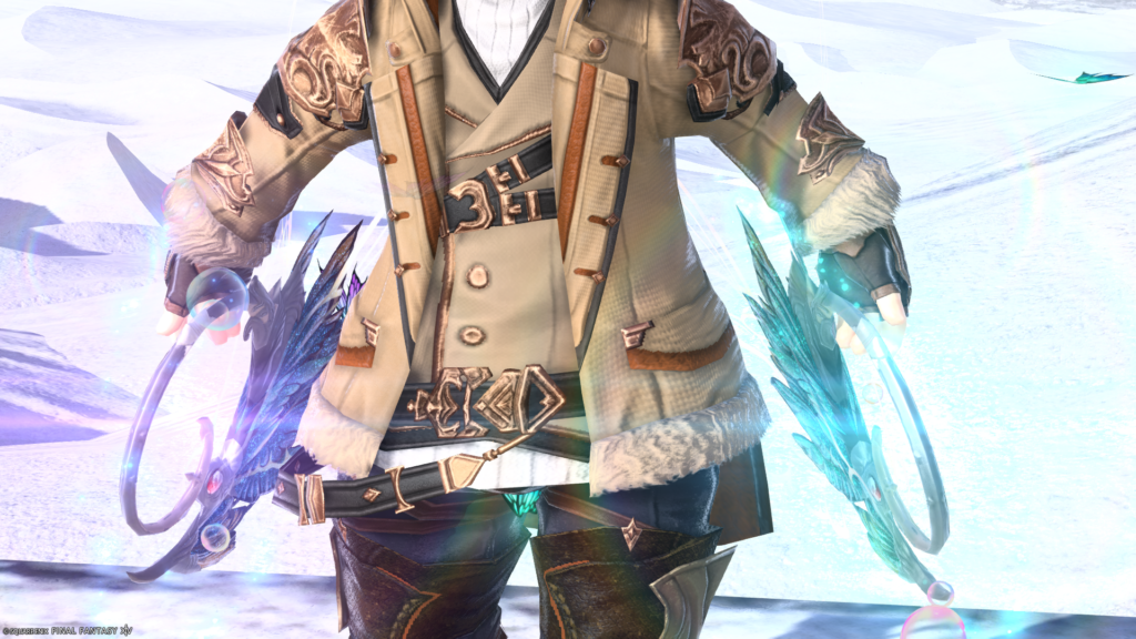 FF14 ミラプリ 光る武器 蛮神ティターニア武器 踊り子 投擲武器 フェアリーキングハンドゴンネ 見た目 発光エフェクト