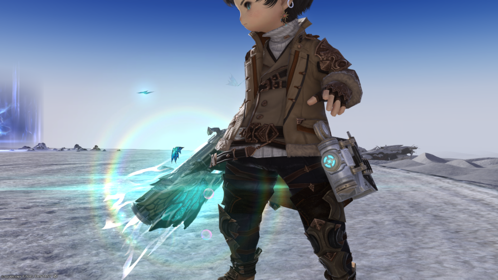 FF14 ミラプリ 光る武器 蛮神ティターニア武器 機構師 銃 フェアリーキングハンドゴンネ 見た目 発光エフェクト