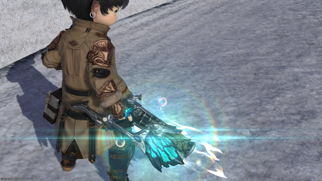 FF14 ミラプリ 光る武器 蛮神ティターニア武器 機構師 銃 フェアリーキングハンドゴンネ 見た目 発光エフェクト