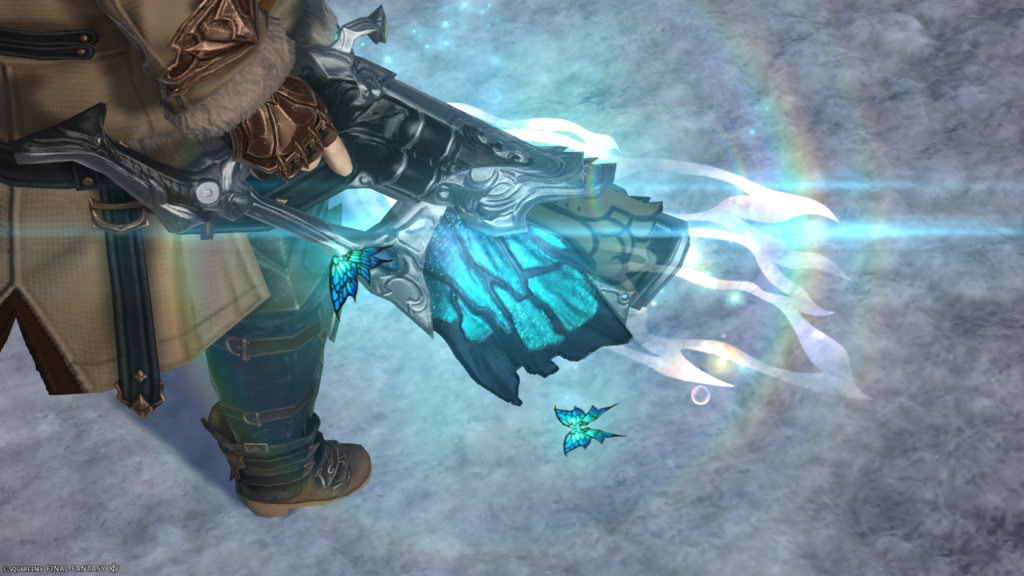 FF14 ミラプリ 光る武器 蛮神ティターニア武器 機構師 銃 フェアリーキングハンドゴンネ 見た目 発光エフェクト