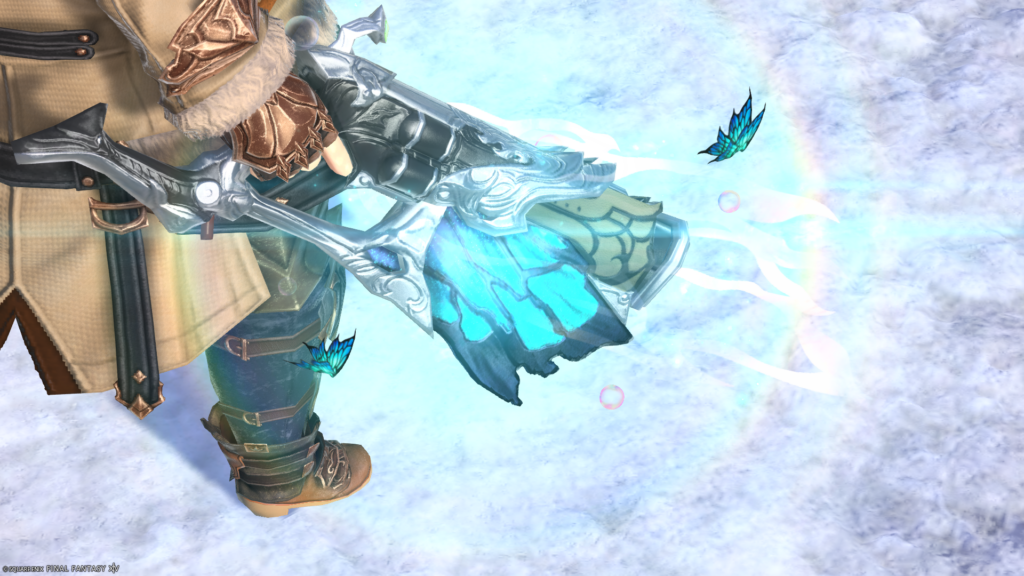 FF14 ミラプリ 光る武器 蛮神ティターニア武器 機構師 銃 フェアリーキングハンドゴンネ 見た目 発光エフェクト