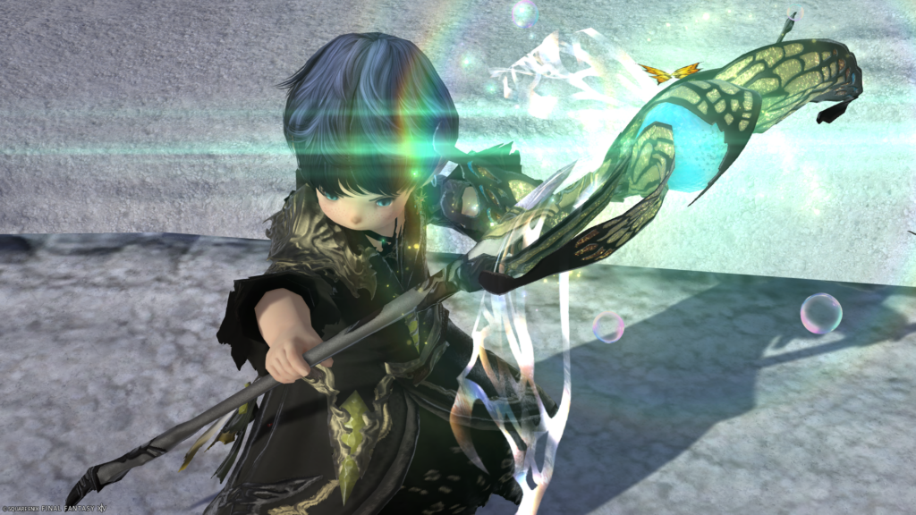 FF14　ミラプリ　光る武器　蛮神ティターニア武器　黒魔導士　呪具　フェアリーキングロッド　見た目　発光エフェクト