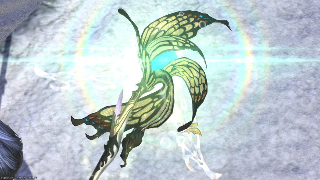 FF14　ミラプリ　光る武器　蛮神ティターニア武器　黒魔導士　呪具　フェアリーキングロッド　見た目　発光エフェクト