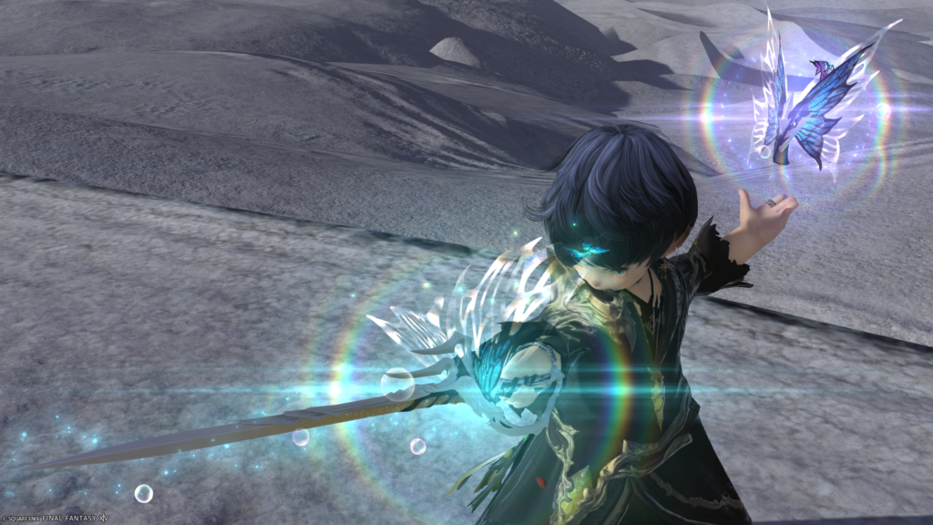 FF14　ミラプリ　光る武器　蛮神ティターニア武器　赤魔導士　細剣　フェアリーキングレイピア　見た目　発光エフェクト