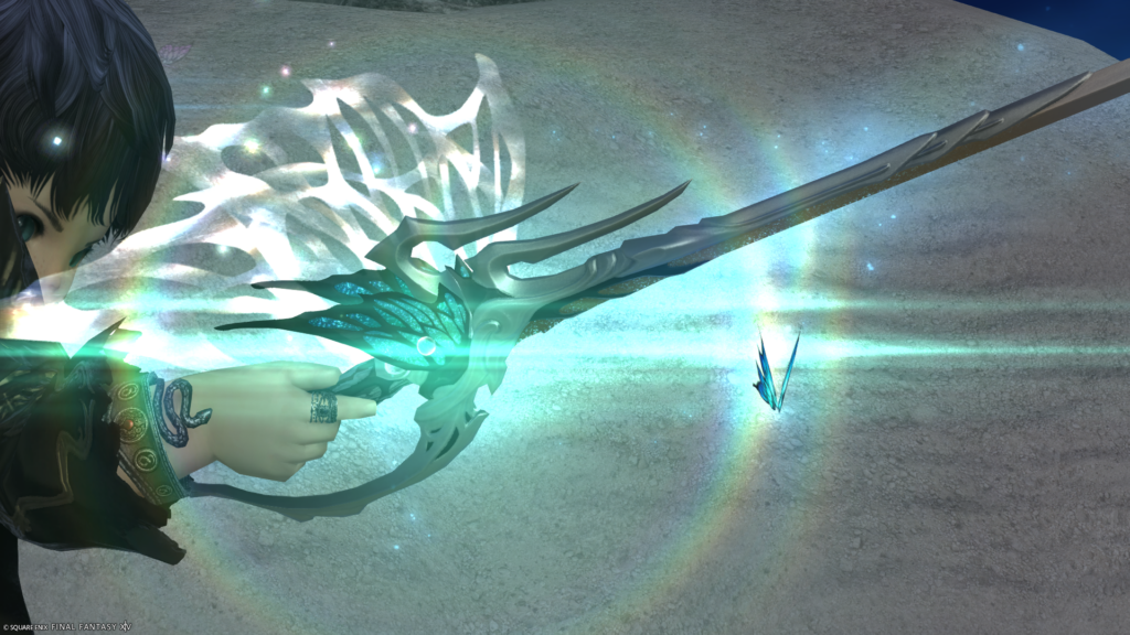 FF14　ミラプリ　光る武器　蛮神ティターニア武器　赤魔導士　細剣　フェアリーキングレイピア　見た目　発光エフェクト