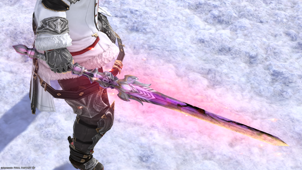 FF14 ミラプリ 光る武器 蛮神ツクヨミ武器 ナイト 剣 盾 月読命直剣【輝】 + 月読命之盾【輝】見た目 発光エフェクト