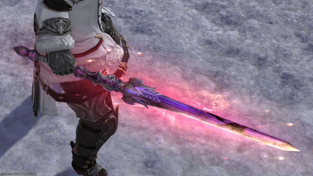 FF14 ミラプリ 光る武器 蛮神ツクヨミ武器 ナイト 剣 盾 月読命直剣【輝】 + 月読命之盾【輝】見た目 発光エフェクト