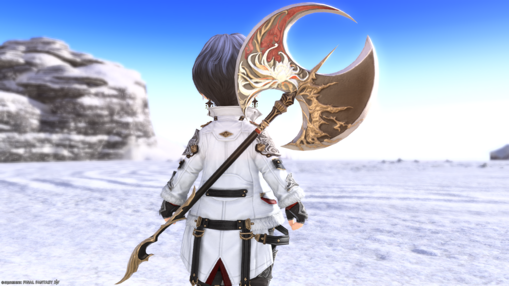 ミラプリ　光る武器　蛮神ツクヨミ武器　戦士　斧　月読命大斧【輝】　見た目