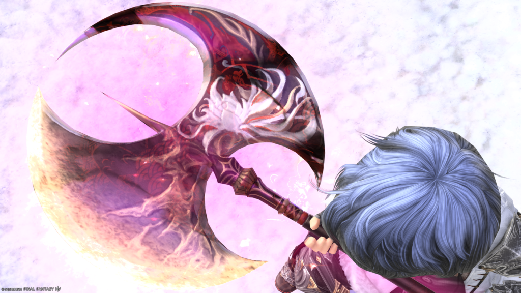 ミラプリ　光る武器　蛮神ツクヨミ武器　戦士　斧　月読命大斧【輝】　見た目　発光エフェクト