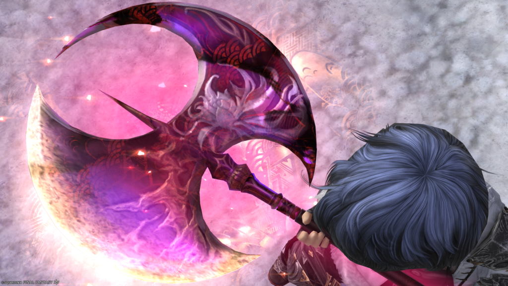 ミラプリ　光る武器　蛮神ツクヨミ武器　戦士　斧　月読命大斧【輝】　見た目　発光エフェクト