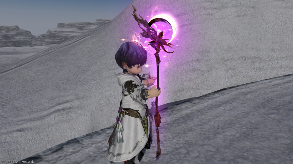 ミラプリ　光る武器　蛮神ツクヨミ武器　白魔導士　杖　月読命錫杖【輝】　見た目　発光エフェクト