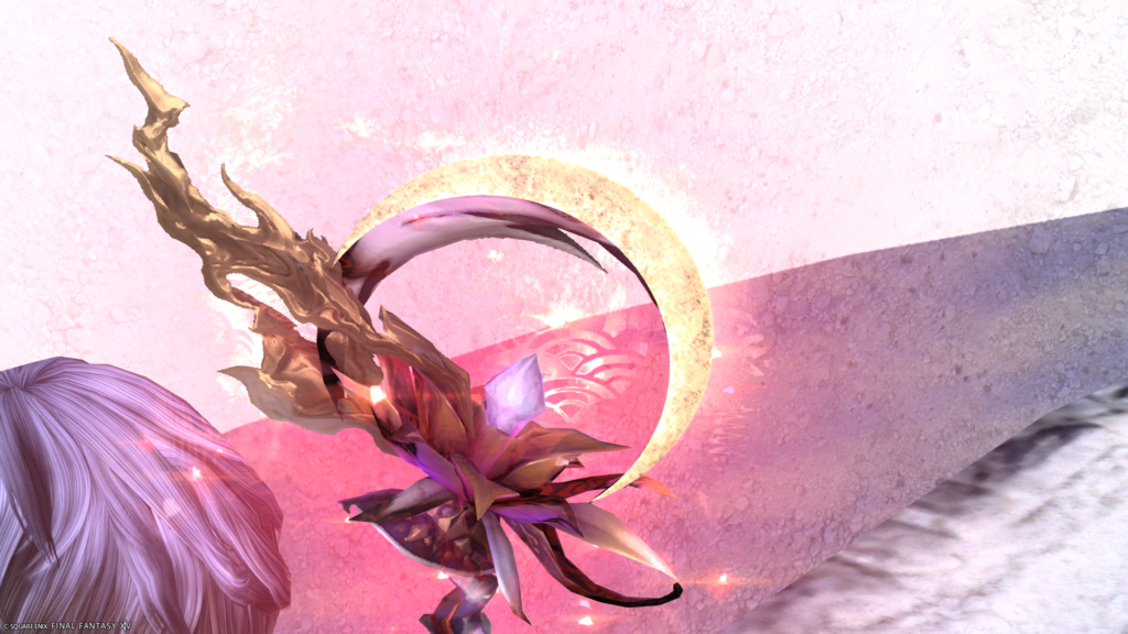 ミラプリ　光る武器　蛮神ツクヨミ武器　白魔導士　杖　月読命錫杖【輝】　見た目　発光エフェクト