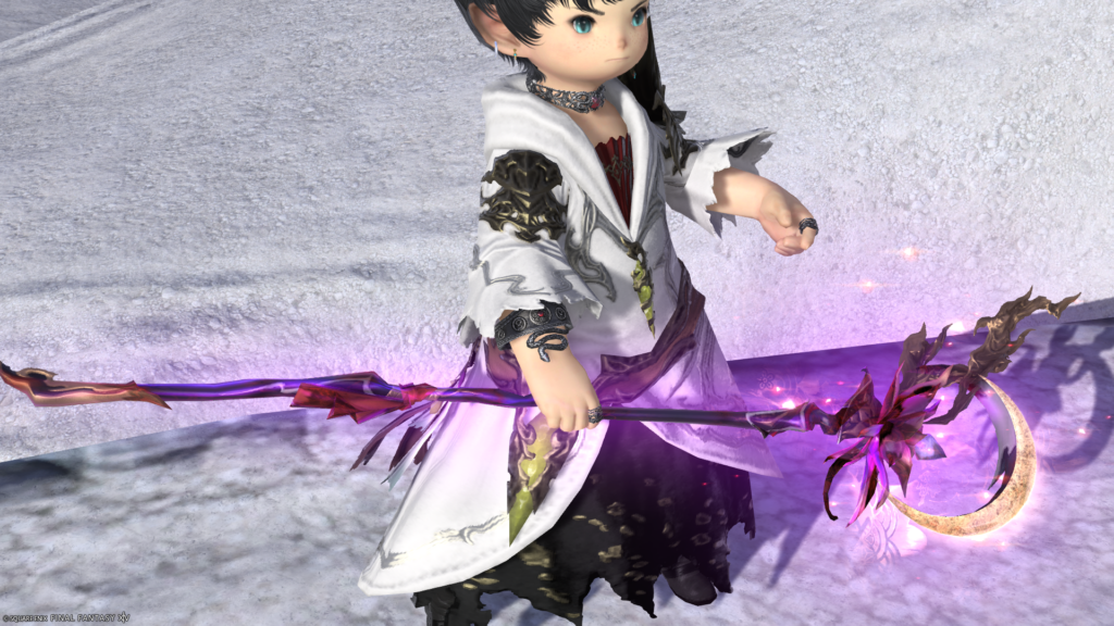 ミラプリ　光る武器　蛮神ツクヨミ武器　白魔導士　杖　月読命錫杖【輝】　見た目　発光エフェクト