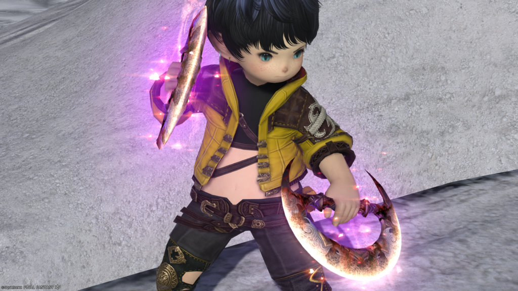 ミラプリ　光る武器　蛮神ツクヨミ武器　モンク　格闘武器　月読命三日月【輝】見た目　発光エフェクト