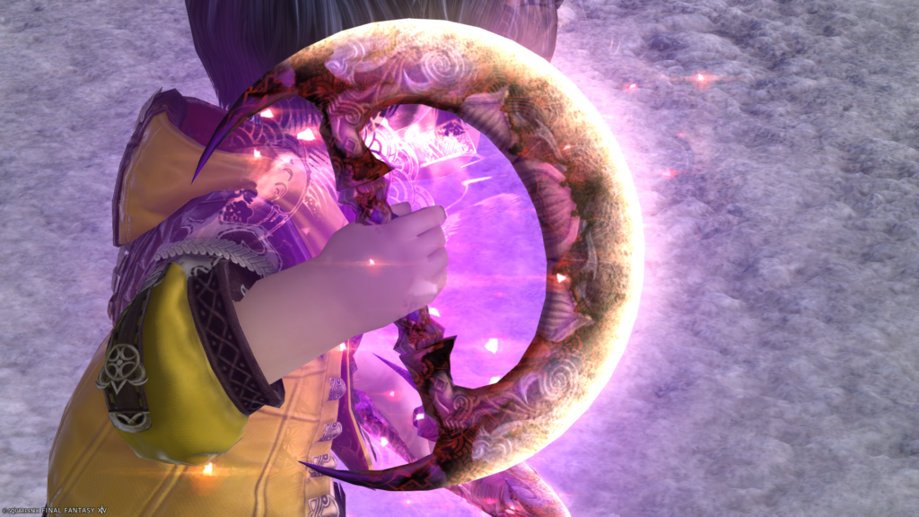 ミラプリ　光る武器　蛮神ツクヨミ武器　モンク　格闘武器　月読命三日月【輝】見た目　発光エフェクト