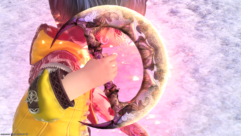 ミラプリ　光る武器　蛮神ツクヨミ武器　モンク　格闘武器　月読命三日月【輝】見た目　発光エフェクト