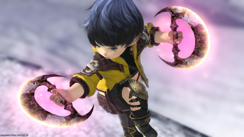 ミラプリ　光る武器　蛮神ツクヨミ武器　モンク　格闘武器　月読命三日月【輝】見た目　発光エフェクト