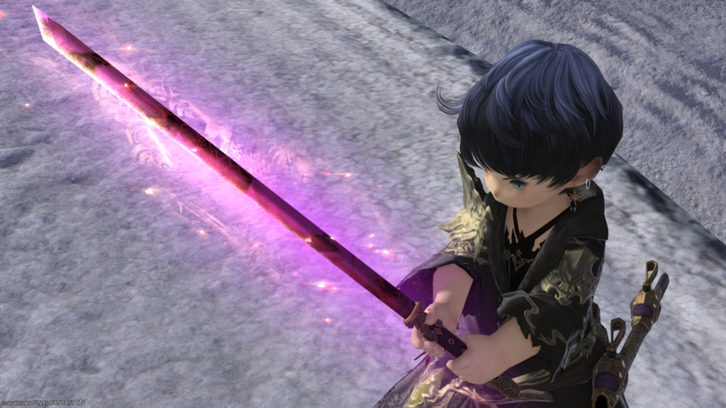 光る武器　ミラプリ　蛮神ツクヨミ武器　侍　刀　月読命直刀【輝】　見た目　発光エフェクト