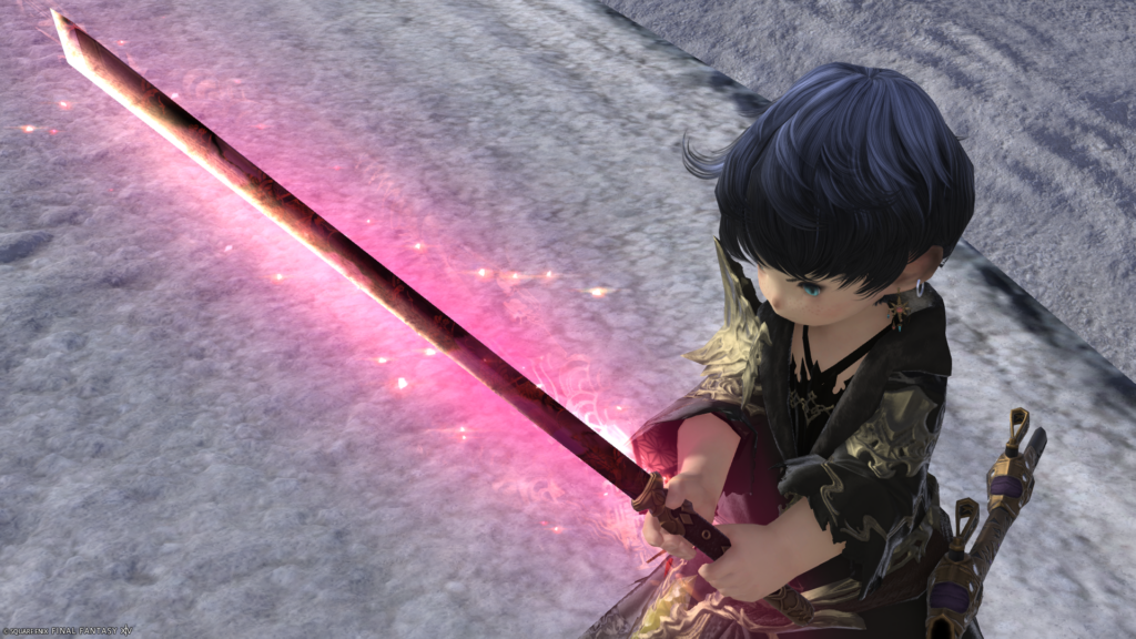 光る武器　ミラプリ　蛮神ツクヨミ武器　侍　刀　月読命直刀【輝】　見た目　発光エフェクト