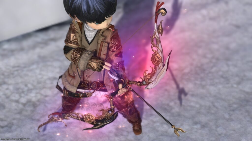 FF14 ミラプリ 光る武器 蛮神ツクヨミ武器 吟遊詩人 弓 月読命大弓【輝】 見た目 発光エフェクト