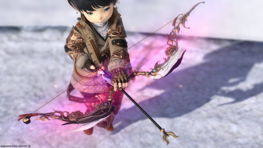 FF14 ミラプリ 光る武器 蛮神ツクヨミ武器 吟遊詩人 弓 月読命大弓【輝】 見た目 発光エフェクト