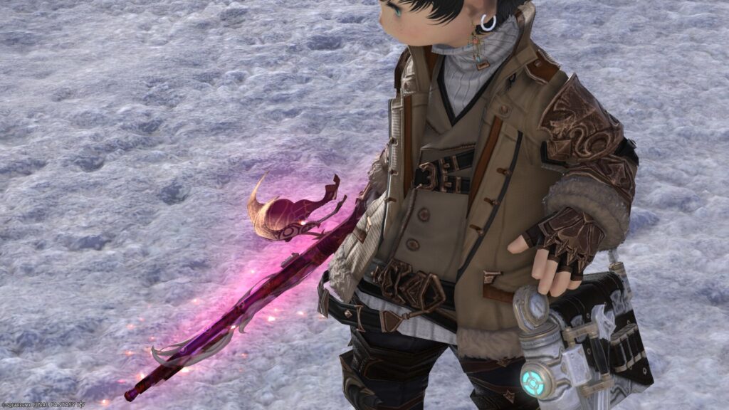 FF14　ミラプリ　光る武器　蛮神ツクヨミ武器　機工士　銃　月読命短銃【輝】　見た目　発光エフェクト