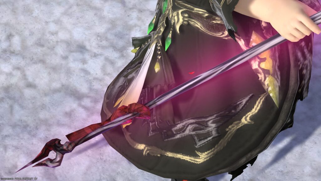 FF14　ミラプリ　光る武器　蛮神ツクヨミ武器　黒魔導士　呪具　月読命呪杖【輝】　見た目　発光エフェクト