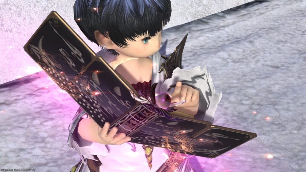 ミラプリ 光る武器 蛮神ツクヨミ武器 学者 召喚士 魔導書 月読命文書【輝】/月読命経典【輝】 見た目 発光エフェクト