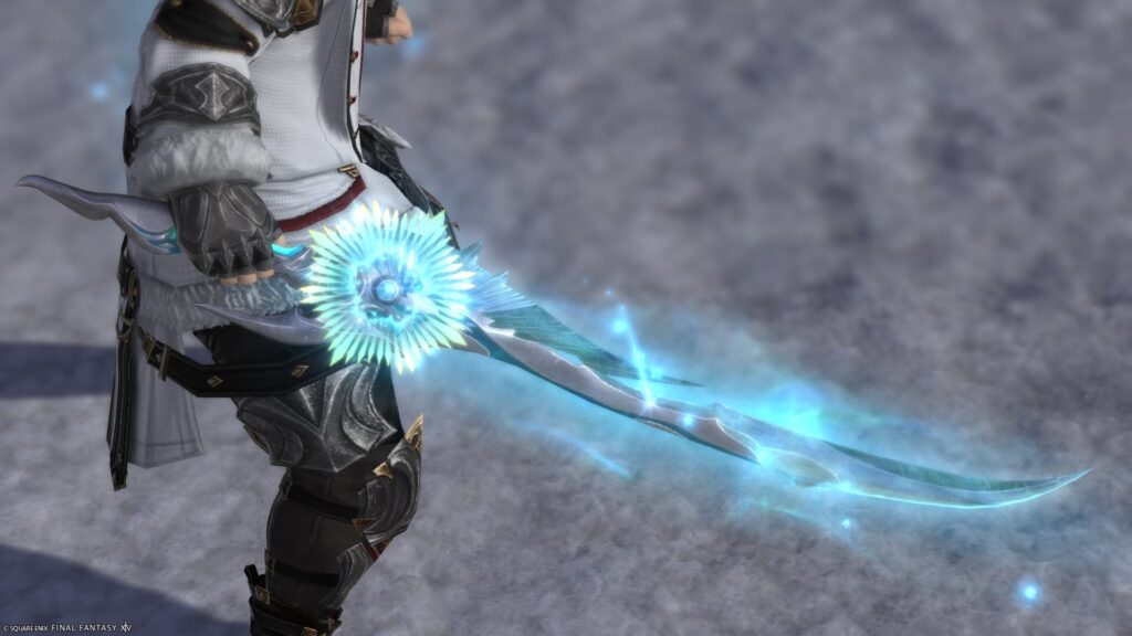 FF14 ミラプリ 光る武器 蛮神ハイデリン武器 ナイト 剣 盾 サンクティファイライト・バスタードソード/サンクティファイライト・シールド 見た目 発光エフェクト