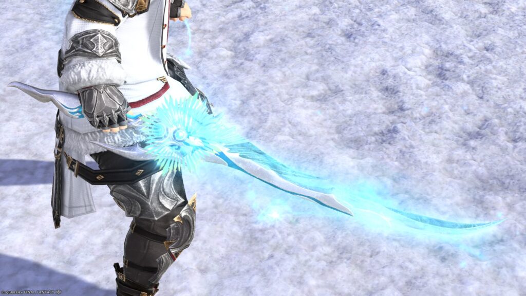 FF14 ミラプリ 光る武器 蛮神ハイデリン武器 ナイト 剣 盾 サンクティファイライト・バスタードソード/サンクティファイライト・シールド 見た目 発光エフェクト