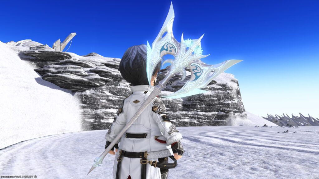 FF14　ミラプリ　光る武器　蛮神ハイデリン武器　戦士　斧　サンクティファイライト・ラブリュス　見た目