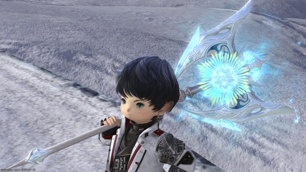 FF14　ミラプリ　光る武器　蛮神ハイデリン武器　戦士　斧　サンクティファイライト・ラブリュス　見た目　発光エフェクト