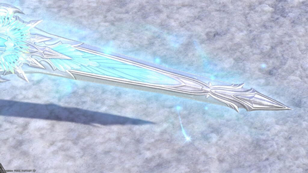 FF14　ミラプリ　光る武器　蛮神ハイデリン武器　暗黒騎士　両手剣　サンクティファイライト・グレートソード　見た目　発光エフェクト