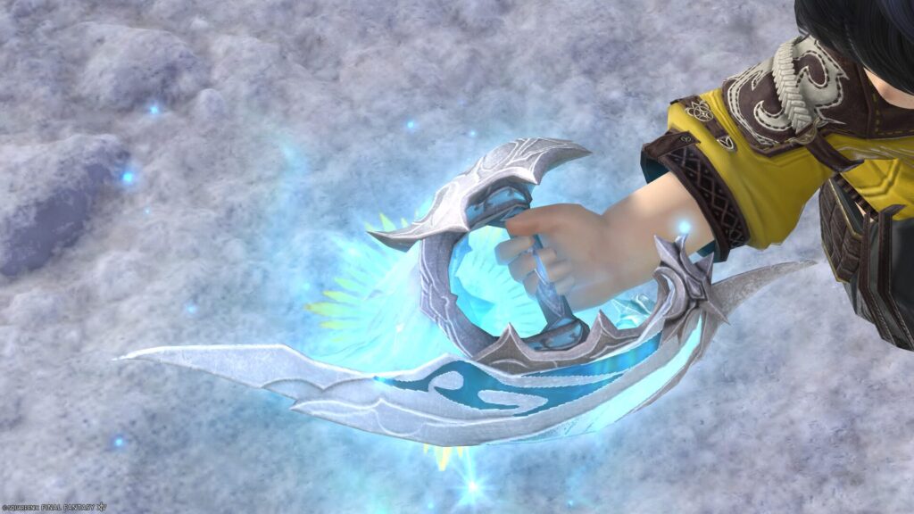 FF14　ミラプリ　光る武器　蛮神ハイデリン武器　モンク　格闘武器　サンクティファイライト・サインティ　見た目　発光エフェクト